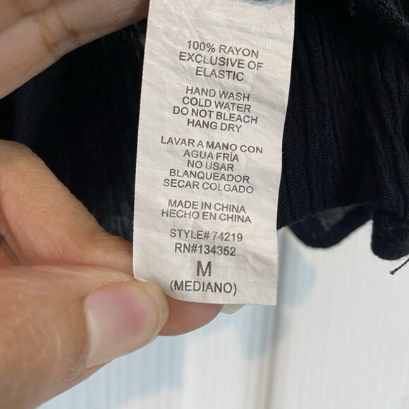 Ambiance blouse womens M renaissance regency black keyhole with strings - Picture 3 of 5